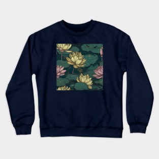 Water lilies pattern Crewneck Sweatshirt